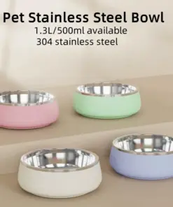 Anti-Splash Stainless Steel Dog Bowl – 1.3 L