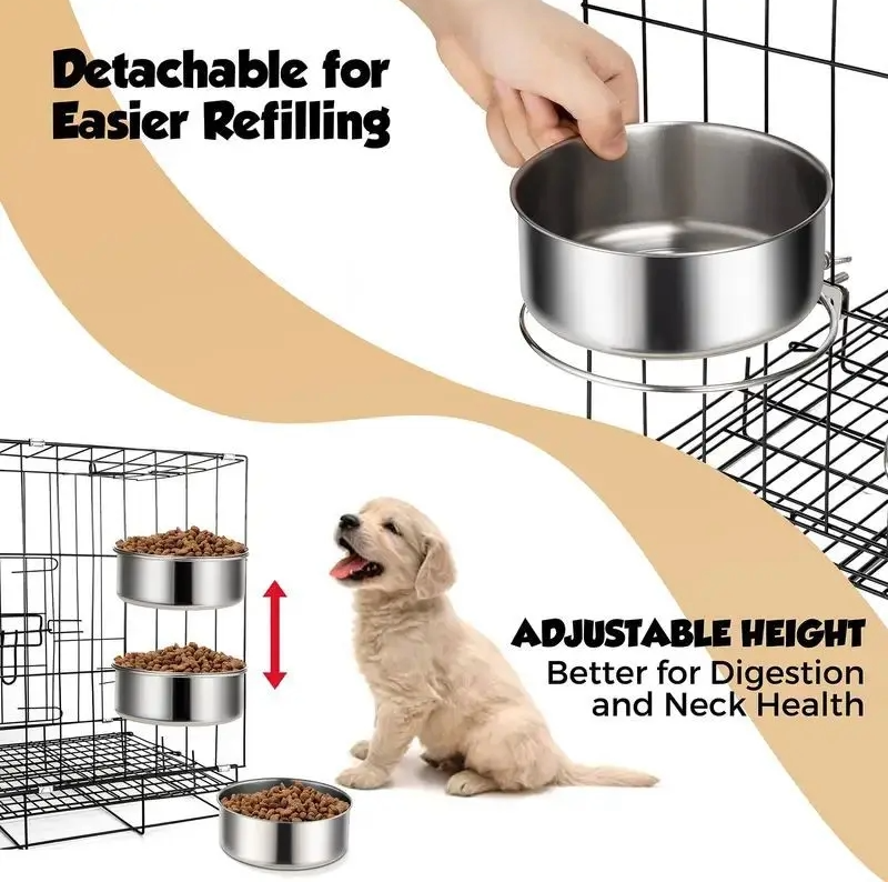MyDog stainless steel crate kennel bowl, view 3