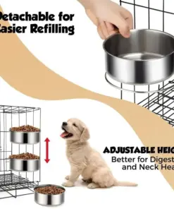 Stainless Steel Crate & Kennel Bowl with Mounting Bracket