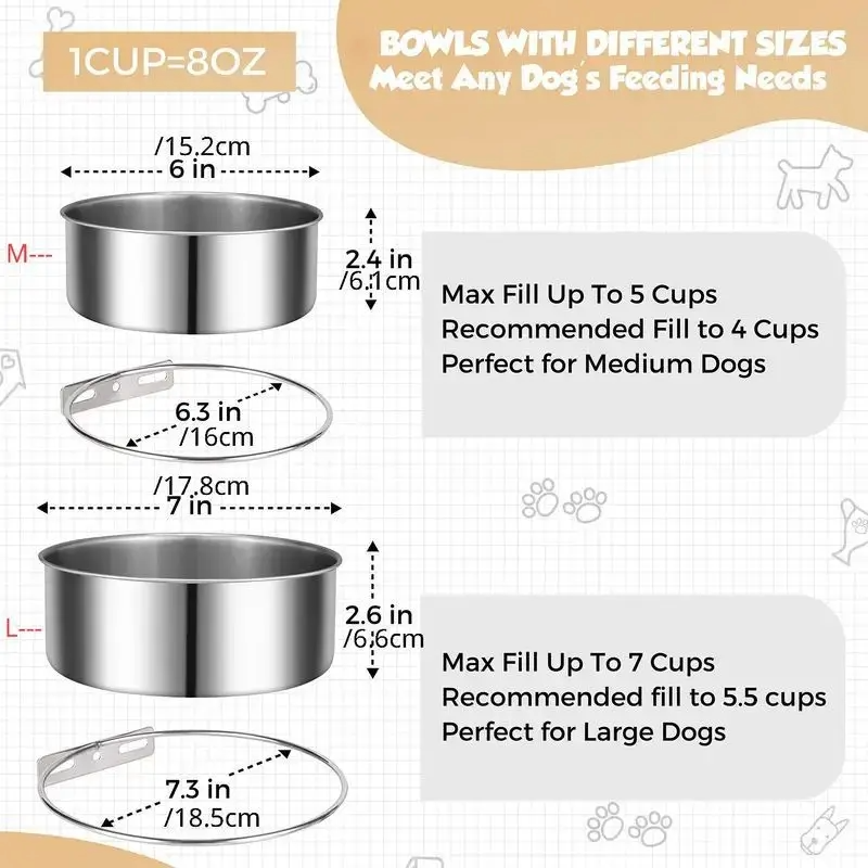 MyDog stainless steel crate kennel bowl, view 2