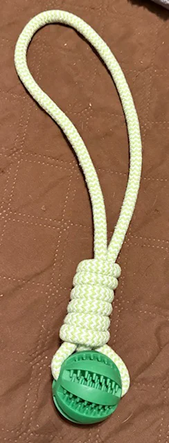 MyDog dog treat ball on a rope