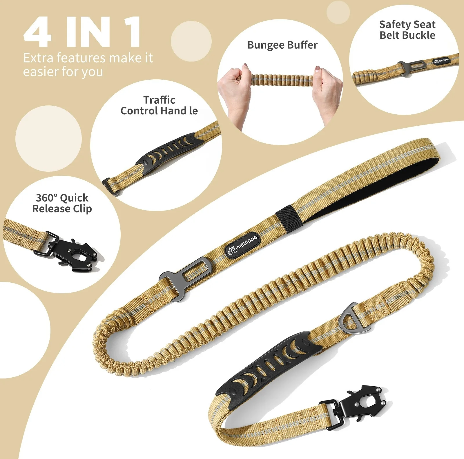 MyDog heavy-duty bungee dog leash, view 12